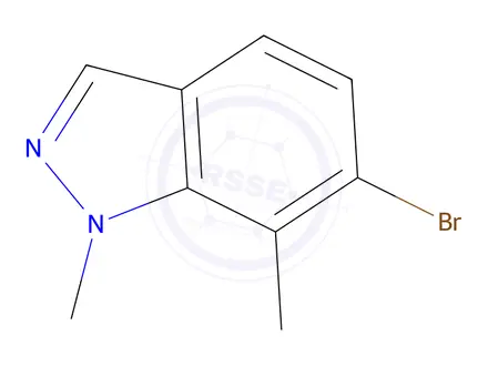 Chemical structure of 6-bromo-1,7-dimethyl-indazole
