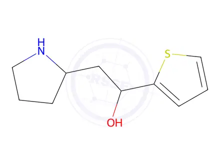 Chemical structure of 2-(Pyrrolidin-2-yl)-1-(thiophen-2-yl)ethan-1-ol