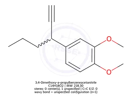 Chemical structure of 3,4-Dimethoxy-a-propylbenzeneacetonitrile