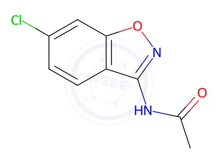 Chemical structure of Acetamide, N-(6-chloro-1,2-benzisoxazol-3-yl)-