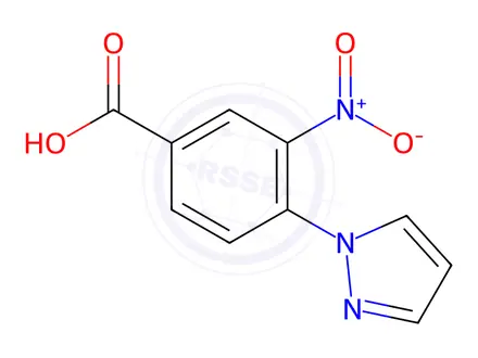 Chemical structure of 3-Nitro-4-(1H-pyrazol-1-yl)benzoic Acid