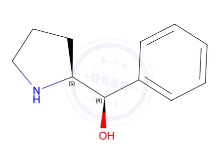 Chemical structure of 2-Pyrrolidinemethanol, α-phenyl-, hydrochloride, [R-(R*,S*)]-(9CI)