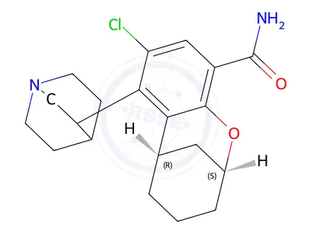 Chemical structure of N-(1-azabicyclo(2.2.2)octan-3-yl)-8-chloro-2,6-methano-3,4,5,6-tetrahydro-2H-1-benzoxocin-10-carboxamide