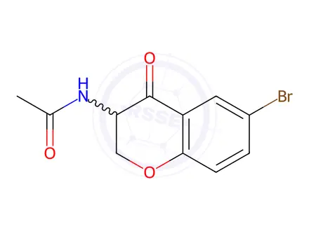 Chemical structure of N-(6-Bromo-4-oxochroman-3-yl)acetamide