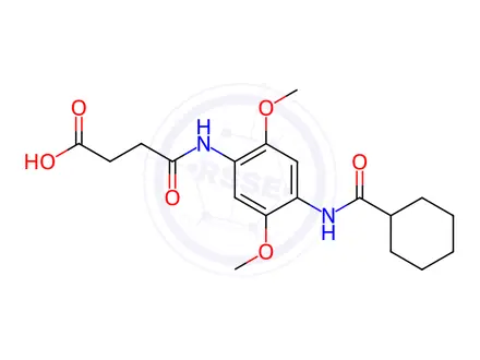 Chemical structure of N-[4-(Cyclohexanecarbonyl-amino)-2,5-dimethoxy-phenyl]-succinamic acid