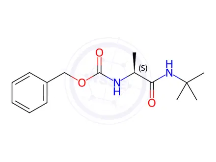 Chemical structure of Carbamic acid, [(1S)-2-[(1,1-dimethylethyl)amino]-1-methyl-2-oxoethyl]-, phenylmethyl ester (9CI)