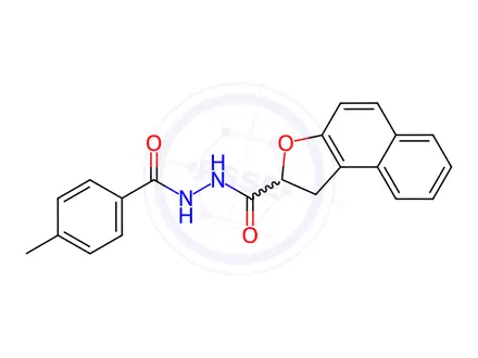 Chemical structure of N'-(4-methylbenzoyl)-1,2-dihydronaphtho[2,1-b]furan-2-carbohydrazide