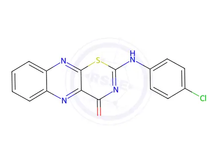 Chemical structure of 2-((4-Chlorophenyl)amino)-4H-[1,3]thiazino[5,6-b]quinoxalin-4-one