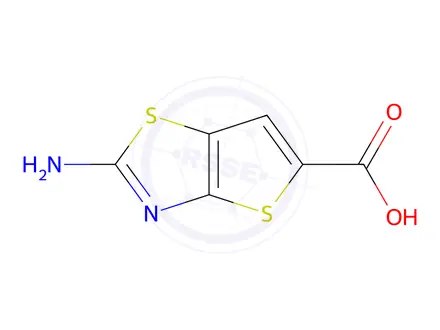 Chemical structure of Thieno[2,3-d]thiazole-5-carboxylic acid, 2-amino-(9CI)