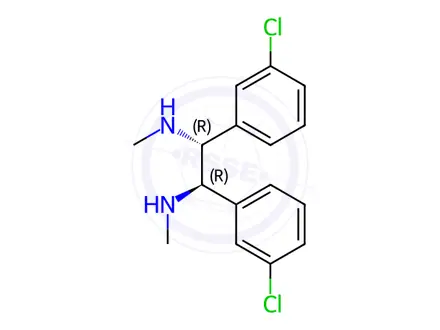 Chemical structure of 1,2-Ethanediamine, 1,2-bis(3-chlorophenyl)-N1,N2-dimethyl-, (1R,2R)-