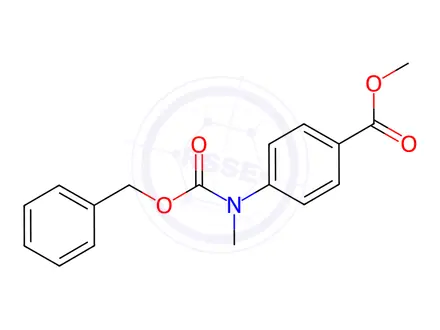 Chemical structure of Benzoic acid, 4-[methyl[(phenylmethoxy)carbonyl]amino]-, methyl ester