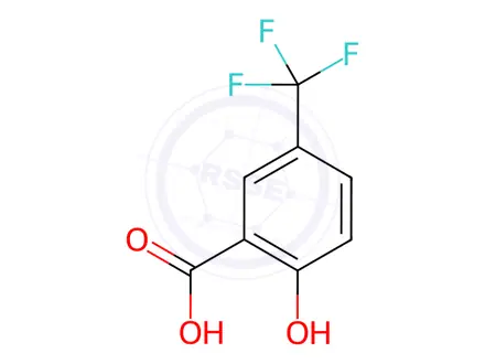 Chemical structure of 2-Hydroxy-5-(trifluoromethyl)benzoic acid