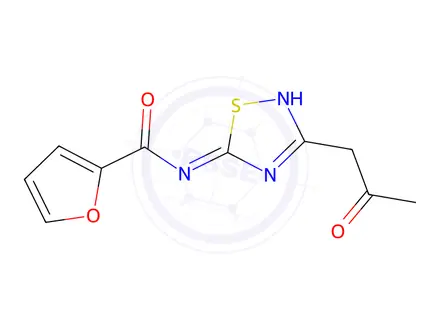 Chemical structure of n-(3-(2-Oxopropyl)-1,2,4-thiadiazol-5(2h)-ylidene)furan-2-carboxamide