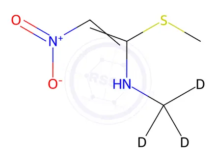Chemical structure of N-Methyl-1-(methylthio)-2-nitroethenamine-d3
