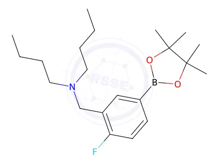 Chemical structure of N-Butyl-N-(2-fluoro-5-(4,4,5,5-tetramethyl-1,3,2-dioxaborolan-2-yl)benzyl)butan-1-amine
