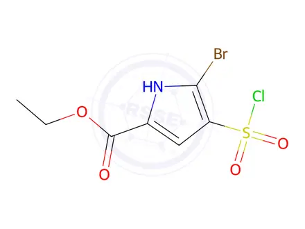Chemical structure of Ethyl 5-bromo-4-(chlorosulfonyl)-1h-pyrrole-2-carboxylate