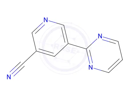 Chemical structure of 5-(Pyrimidin-2-yl)nicotinonitrile
