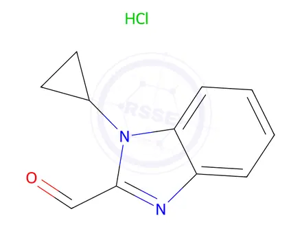 Chemical structure of 1-Cyclopropyl-1H-benzo[d]imidazole-2-carbaldehyde hydrochloride