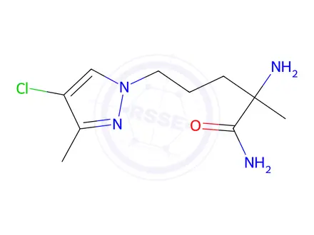 Chemical structure of 2-Amino-5-(4-chloro-3-methyl-1h-pyrazol-1-yl)-2-methylpentanamide