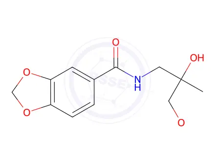 Chemical structure of N-(2-Hydroxy-3-methoxy-2-methylpropyl)benzo[d][1,3]dioxole-5-carboxamide