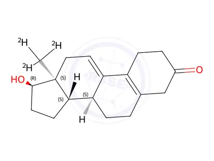 Chemical structure of 17a-​Hydroxy Estra-​5(10)​,​9(11)​-​dien-​3-​one-d3