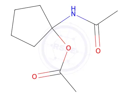 Chemical structure of Acetamide, N-[1-(acetyloxy)cyclopentyl]-(9CI)