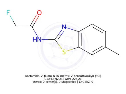 Chemical structure of Acetamide, 2-fluoro-N-(6-methyl-2-benzothiazolyl)-(9CI)
