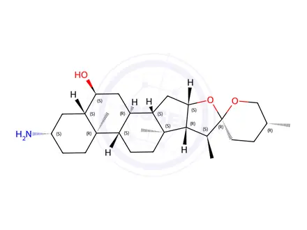 Chemical structure of (25R)-3β-Amino-5α-spirostan-6α-ol
