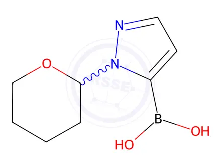 Chemical structure of (1-(Tetrahydro-2H-pyran-2-yl)-1H-pyrazol-5-yl)boronic acid