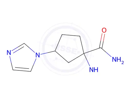Chemical structure of 1-(Ethylamino)-3-(1h-imidazol-1-yl)cyclopentane-1-carboxamide