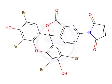 Chemical structure of Sodium 2',4',5',7'-tetrabromo-5-(2,5-dioxo-2,5-dihydro-1H-pyrrol-1-yl)-3-oxo-3H-spiro[isobenzofuran-1,9'-xanthene]-3',6'-bis(olate)