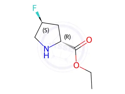 Chemical structure of Ethyl (2R,4S)-4-fluoropyrrolidine-2-carboxylate