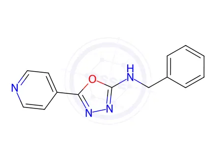 Chemical structure of N-Benzyl-5-(pyridin-4-yl)-1,3,4-oxadiazol-2-amine