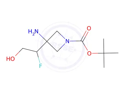 Chemical structure of Tert-butyl 3-amino-3-(1-fluoro-2-hydroxyethyl)azetidine-1-carboxylate