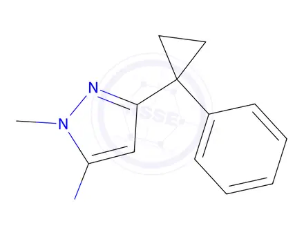Chemical structure of 1-Methyl-3-(1-phenylcyclopropyl)-1h-pyrazol-5-amine