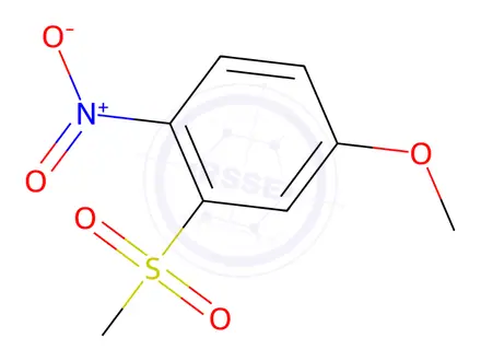 Chemical structure of Benzene, 4-methoxy-2-(methylsulfonyl)-1-nitro-