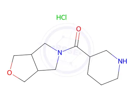 Chemical structure of Piperidin-3-yl(tetrahydro-1H-furo[3,4-c]pyrrol-5(3H)-yl)methanone hydrochloride