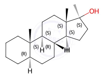 Chemical structure of 17a-methyl-5a-androstan-17b-ol