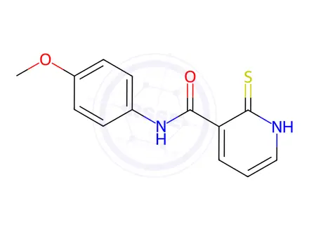 Chemical structure of N-(4-Methoxyphenyl)-2-thioxo-1,2-dihydropyridine-3-carboxamide
