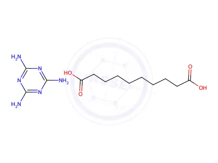 Chemical structure of sebacic acid, compound with 1,3,5-triazine-2,4,6-triamine (1:1)