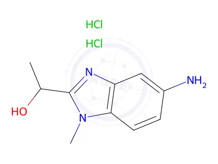 Chemical structure of 1-(5-AMINO-1-METHYL-1 H-BENZOIMIDAZOL-2-YL)-ETHANOL DIHYDROCHLORIDE