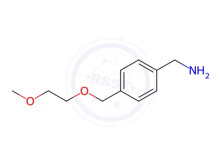 Chemical structure of {4-[(2-methoxyethoxy)methyl]phenyl}methanamine