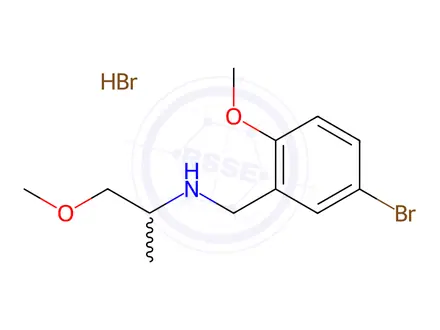 Chemical structure of N-(5-bromo-2-methoxybenzyl)-1-methoxypropan-2-amine hydrobromide