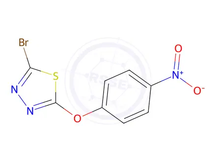 Chemical structure of 2-Bromo-5-(4-nitrophenoxy)-1,3,4-thiadiazole
