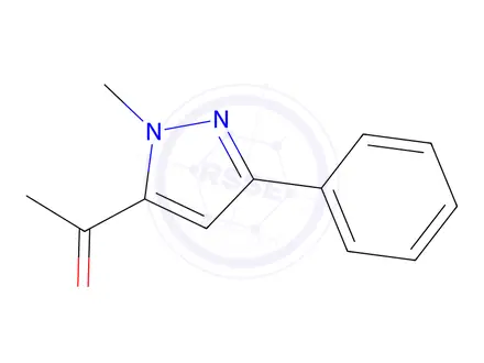 Chemical structure of 1-(1-methyl-3-phenyl-1H-pyrazol-5-yl)ethan-1-one