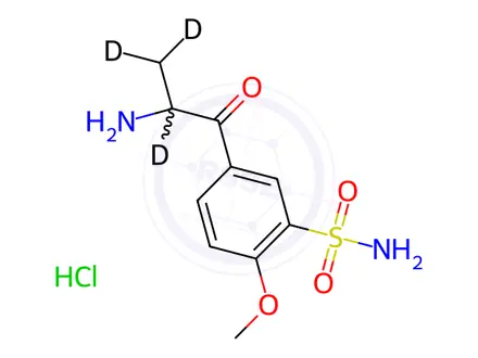 Chemical structure of 2-Amino-1-(4'-methoxy-3'-sulfonamidophenyl)-2-propanone-d3 Hydrochloride