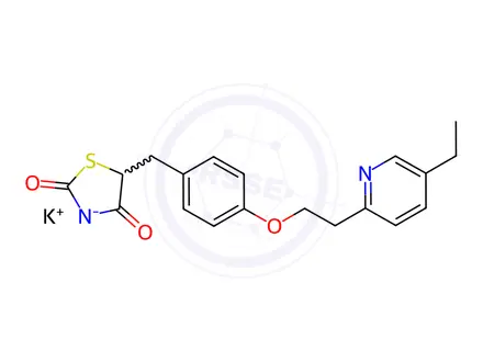 Chemical structure of Pioglitazone (potassium salt)