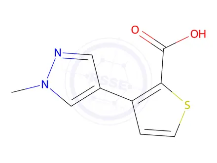 Chemical structure of 3-(1-Methyl-1h-pyrazol-4-yl)thiophene-2-carboxylic acid