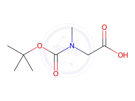 Chemical structure of N-(tert-Butoxycarbonyl)-N-methylglycine(Boc-Sar-OH)