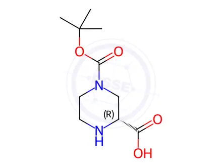 Chemical structure of 4-Boc-piperazine-2-carboxylic acid